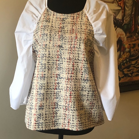 New Zara Combination Top w/ Voluminous Sleeves ♥️ - Picture 2 of 16